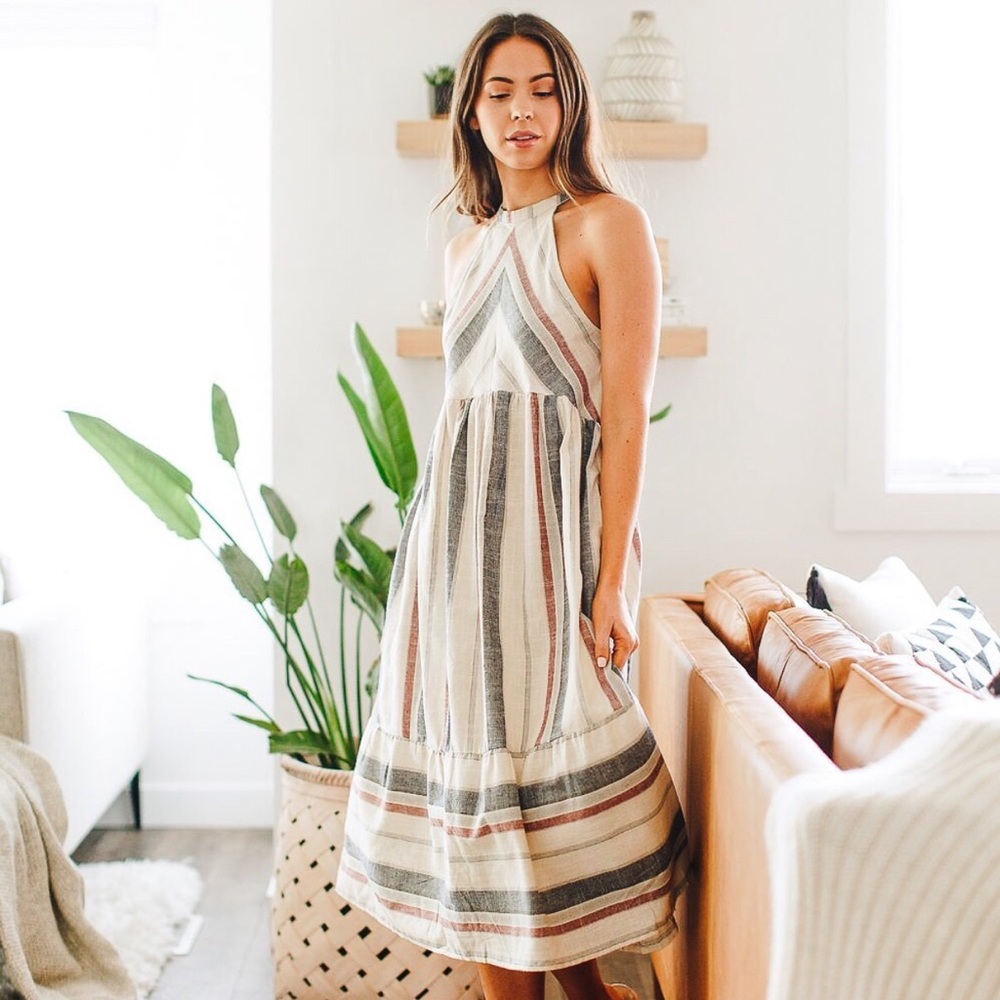 NWT Striped Woven Dress 1 size L left!!!!